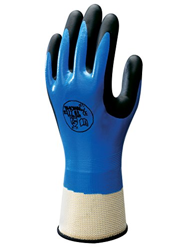 SHOWA 377, Nitrilschaum, Nitril – Beschichtung, Mehrzweck, Blau mit schwarzer Handfläche, 10/XXL von SHOWA