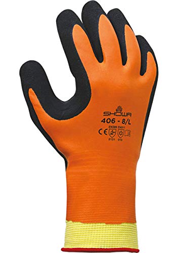 SHOWA 406, Latex, Latexschaum – Beschichtung, Kälte, Orange / schwarz, 8/L von SHOWA