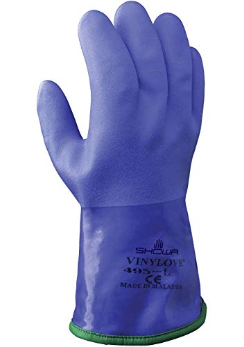 SHOWA 495 Arbeitshandschuh mit PVC-Beschichtung, isoliert, chemikalienbeständig, herausnehmbares Innenfutter, 300 mm lang, 1,5 mm dick, Blau, M SHOWA 495 Arbeitshandschuh mit PVC-Beschichtung, isoliert, chemikalienbeständig, herausnehmbares Innenfutter, 300 mm lang, 1,5 mm dick, Blau, M von SHOWA