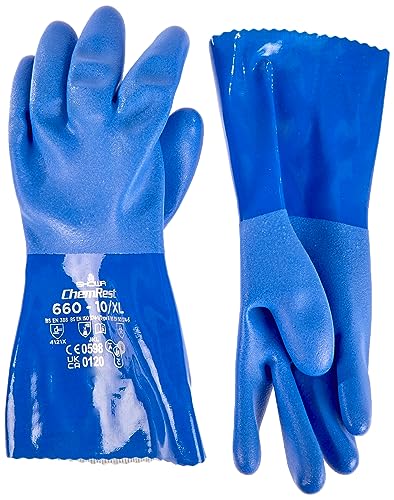 SHOWA 660, PVC – Beschichtung, Chemie, Blau, 10/XL von SHOWA