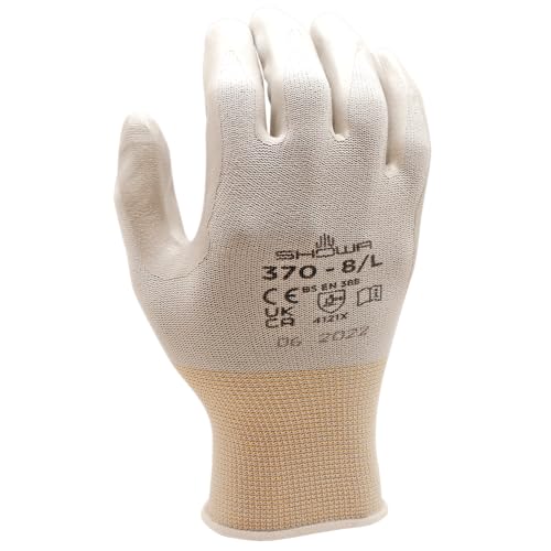 Showa Präzisions-Handschuhe 370 8 Weiß, 8/L (2er Pack) von SHOWA
