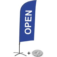 Beachflag Alu Wind Komplett-Set Geöffnet Blau Englisch Kreuzständer - Showdown Displays von SHOWDOWN DISPLAYS