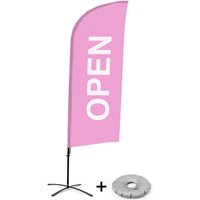 Beachflag Alu Wind Komplett-Set Geöffnet Pink Englisch Kreuzständer - Showdown Displays von SHOWDOWN DISPLAYS
