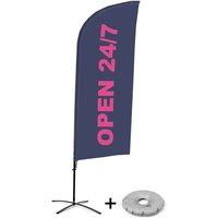 Beachflag - Komplett-Set - 24/7 Geöffnet - Englisch - Kreuzständer - Alu - Showdown Displays von SHOWDOWN DISPLAYS