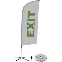 Beachflag - Komplett-Set - Exit - Englisch - Grau - Kreuzständer - Alu - Showdown Displays von SHOWDOWN DISPLAYS