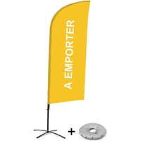 Beachflag - Komplett-Set - Take Away - Französisch - Gelb - Kreuzständer - Alu - Showdown Displays von SHOWDOWN DISPLAYS