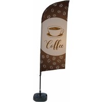 Showdown Beachflag - Komplett-Set - Coffee Englisch - Braun/Schwarz von SHOWDOWN DISPLAYS