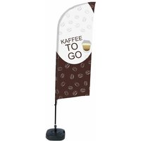 Showdown Beachflag - Komplett-Set - Kaffee To Go Deutsch - Braun/Schwarz von SHOWDOWN DISPLAYS