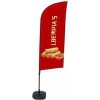 Showdown Beachflag - Komplett-Set - Loempia's Niederländisch - Rot/Schwarz von SHOWDOWN DISPLAYS