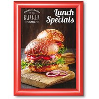 Showdown Klapprahmen 25mm - DIN A4 - Aluminium - Rot von SHOWDOWN DISPLAYS