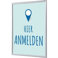 Showdown Klapprahmen - DIN A1 - Komplett-Set - Hier Anmelden Deutsch - Blau/Silber von SHOWDOWN DISPLAYS