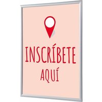 Showdown Klapprahmen - DIN A1 - Komplett-Set - Inscríbete Aquí Spanisch - Rot/Silber von SHOWDOWN DISPLAYS