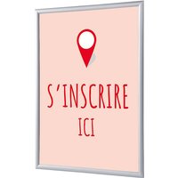 Showdown Klapprahmen - DIN A1 - Komplett-Set - S'incrire Ici Französisch - Rot/Silber von SHOWDOWN DISPLAYS