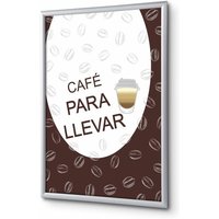 Showdown Klapprahmen - DIN A4 - Komplett-Set - Café Para Llevar Spanisch - Braun/Silber Showdown Klapprahmen - DIN A4 - Komplett-Set - Café Para Llevar Spanisch - Braun/Silber von SHOWDOWN DISPLAYS
