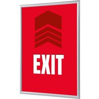 Showdown Klapprahmen - DIN A4 - Komplett-Set - Exit Englisch - Rot/Silber von SHOWDOWN DISPLAYS