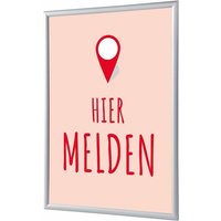 Showdown Klapprahmen - DIN A4 - Komplett-Set - Hier Aanmelden Niederländisch - Rot/Silber von SHOWDOWN DISPLAYS