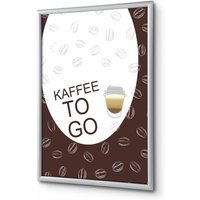 Showdown Klapprahmen - DIN A4 - Komplett-Set - Kaffee To Go Deutsch - Braun/Silber von SHOWDOWN DISPLAYS