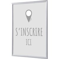 Showdown Klapprahmen - DIN A4 - Komplett-Set - S'inscrire Ici Grau Französisch - Grau/Silber von SHOWDOWN DISPLAYS