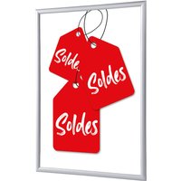 Showdown Klapprahmen - DIN A4 - Komplett-Set - Sale Französisch - Weiß/Rot von SHOWDOWN DISPLAYS