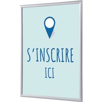 Showdown Klapprahmen - din A4 - Komplett-Set - S'inscrire Ici Blau Französisch - Blau/Silber von SHOWDOWN DISPLAYS