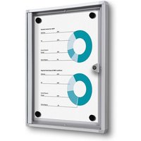 Showdown Schaukasten für Innen Economy SCXS - 1x DIN A4 - B1 geprüft - Aluminium - Silber von SHOWDOWN DISPLAYS