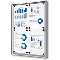 Showdown Schaukasten für Innen Economy SCXS - 4x DIN A4 - Aluminium - Silber von SHOWDOWN DISPLAYS