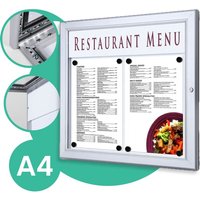 Showdown Speisekarten Schaukasten Outdoor - 2x DIN A4 quer - Aluminium / Stahl - Silber von SHOWDOWN DISPLAYS