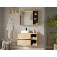 Waschbeckenunterschrank hängend - 100 cm - Naturfarben - PURNAL von Vente-unique