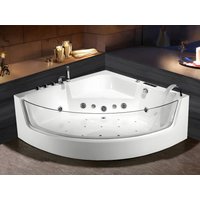 Whirlpool Eckwanne mit Glas - 1 Person - 255 L - Weiß - ETHRA von Shower & Design