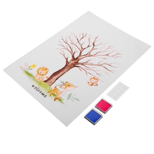 SHOWERORO 1 Satz Fingerabdruck Baum Gästebuch für Geschlecht Enthüllung mit Poster Stempelkissen Einzigartige Dekoration für Babyparty und Gender Reveal Feierlichkeiten SHOWERORO 1 Satz Fingerabdruck Baum Gästebuch für Geschlecht Enthüllung mit Poster Stempelkissen Einzigartige Dekoration für Babyparty und Gender Reveal Feierlichkeiten von SHOWERORO