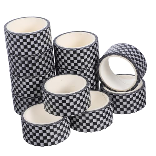 SHOWERORO 12 Rollen Kariertes Washi Tape Vintage Japanisches Papierband für Kreatives Journaling Scrapbooking DIY Projekte mit Starker Haftung und Modernem Design von SHOWERORO