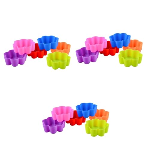 SHOWERORO 18stücke Silikon Muffinförmchen Blumen Design Wiederverwendbare Antihaft-cupcake Formen Für Desserts Und Snacks Zufällige Farben von SHOWERORO