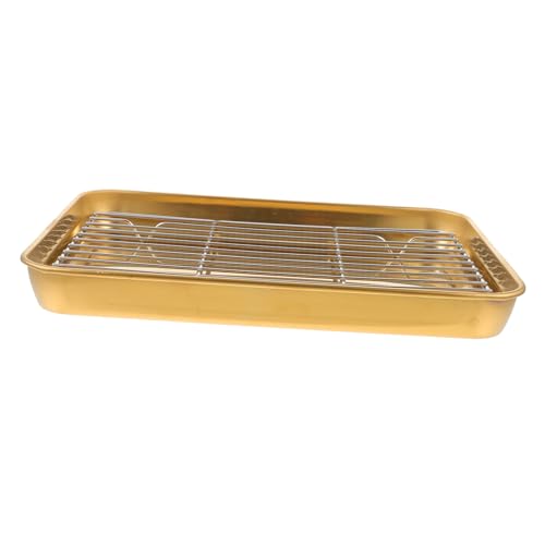 SHOWERORO 1satz Flacher Edelstahl Backblechset Mit Netzkonstruktion Multifunktionale Backform Für Ofen Minibackofen Grill Und Mehr Leicht Zu Reinigen Für -bäckerei Rostfrei Und von SHOWERORO