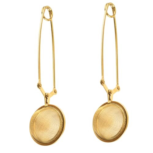 SHOWERORO 2 stücke Teesieb Filter Edelstahl Tee-ei für Losen Tee Tea Leaker Modernes Design Goldene Haushalt Teesieb von SHOWERORO