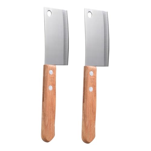 SHOWERORO 2St Buttermesser Gemüsehobel Mini Hackmesser Käseschneider für die Küche Käseschneidemesser cutter messser kartoffelausstecher Käsemesser Mini-Messer Edelstahlschneider Holz Silver von SHOWERORO
