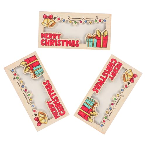 SHOWERORO 3stücke Kartenhalter Weihnachten Aus Holz Geldhalter Für Bargeld Visitenkarten Karten Und Fotos Für Feiertagsfeiern Geschenkidee Zum Verschenken Ornament Mit Praktischer von SHOWERORO