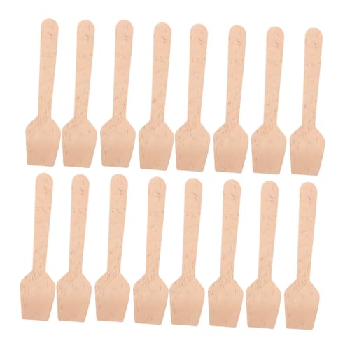 SHOWERORO 300 Stück Mini Holzlöffel Einweg Quadratisch Holzprobierlöffel für Eis Joghurt Dessert Kaffee Party Catering Hygienisch Natürliches Material von SHOWERORO
