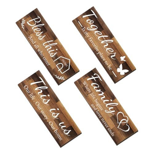 SHOWERORO 4 Stück Buchstabentafel Aus Holz Holzdekorationen Bauernhaus Wandkunstschild Wandhängung Ornament Holz -türschild Inspirierendes Holzschild Rustikales Wandschilddekor Hölzern SHOWERORO 4 Stück Buchstabentafel Aus Holz Holzdekorationen Bauernhaus Wandkunstschild Wandhängung Ornament Holz -türschild Inspirierendes Holzschild Rustikales Wandschilddekor Hölzern von SHOWERORO