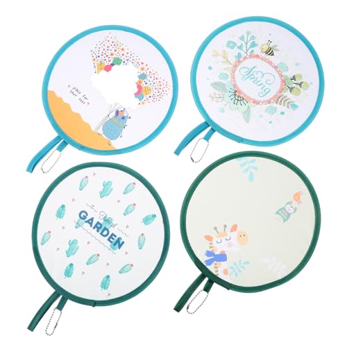 SHOWERORO 4 Stück Faltbare Runde Handfächer Cartoon Mini Fächer Faltbar Tanz Requisiten Leicht Tragbar für Performance Sommer Reise SHOWERORO 4 Stück Faltbare Runde Handfächer Cartoon Mini Fächer Faltbar Tanz Requisiten Leicht Tragbar für Performance Sommer Reise von SHOWERORO
