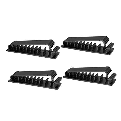 SHOWERORO 4 Stück Teiliges Selbstklebendes Kabelhalter Verstellbar Kabelmanagement Clips Schwarz für Schreibtisch Draht Organizer Kabelaufbewahrung ohne Bohren von SHOWERORO