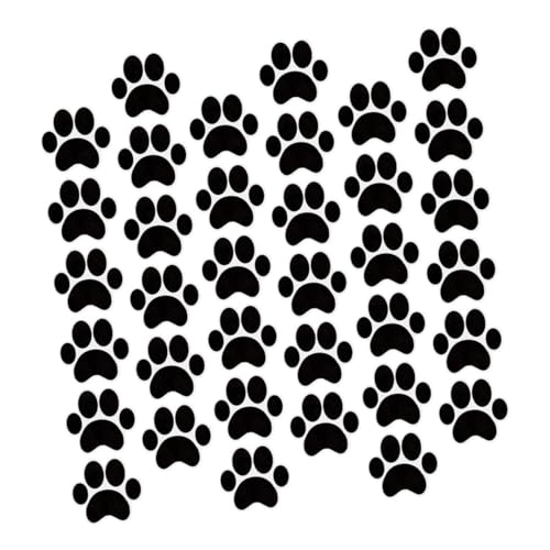SHOWERORO 49 Stück Teiliges Katzenpfoten Wandtattoo Kreative PVC Wandaufkleber in Schwarz Langlebige Pawprints Art Sticker Selbstklebend Dekorativ für Kinderzimmer Schlafzimmer und von SHOWERORO
