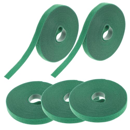 SHOWERORO 5 Rollen Selbstklebendes Haken und Schlaufenband Wiederverwendbare Kabelbinder für Kabelmanagement und Gartenpflanzen Flexibel Stark Haftend zur Kabelführung und Organisation von SHOWERORO