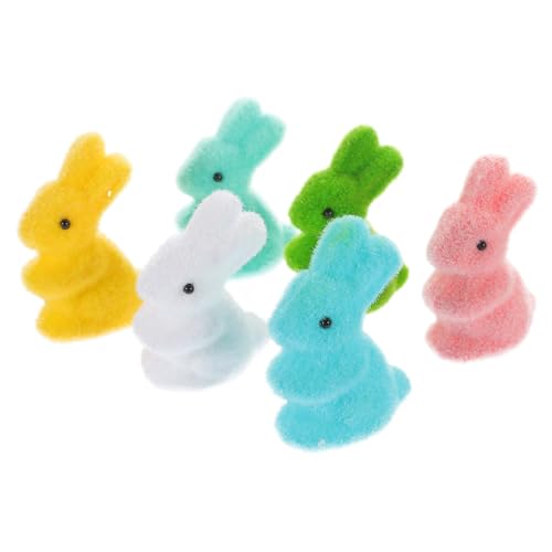 SHOWERORO 6St Osterhase Hasenfiguren cuddly bunny dekoracje wielkanocne Meerschweinchenbetttunnel Zubehör für Meerschweinchen Snack Miniatur-Hasen-Ornamente Tischplatte kleiner Hase Schaum von SHOWERORO
