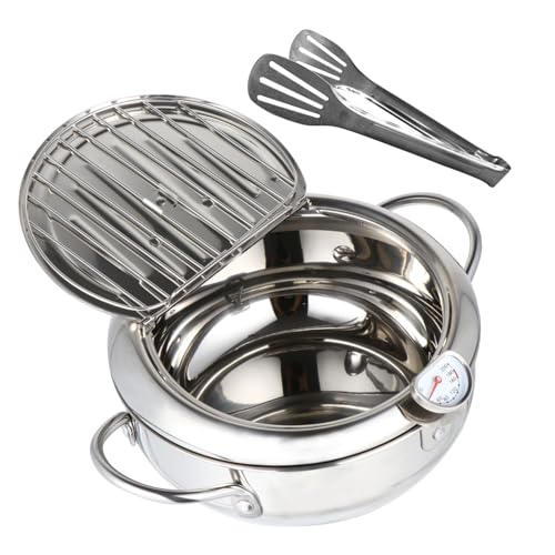 SHOWERORO Edelstahl Deep Fryer Pfanne Japanischer Stil mit Temperaturkontrolle und Thermometer Vielseitige Fritteuse Kompatibel mit Gas und Elektroherd für Tempura und Verschiedene SHOWERORO Edelstahl Deep Fryer Pfanne Japanischer Stil mit Temperaturkontrolle und Thermometer Vielseitige Fritteuse Kompatibel mit Gas und Elektroherd für Tempura und Verschiedene von SHOWERORO