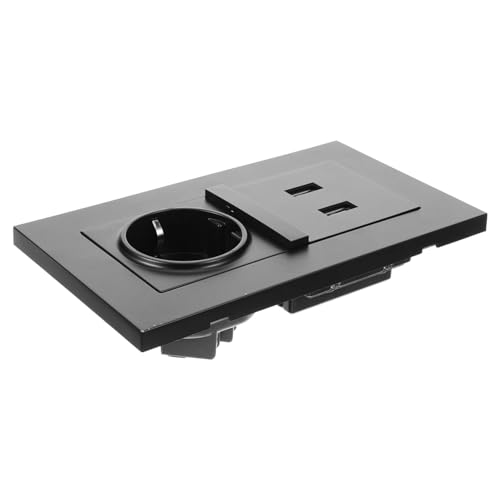 SHOWERORO Europäische Wandsteckdose Standard mit Dualem USB Ladeanschluss Schwarzes Panel Zwei Steckdosen für Hotel Büro und Zuhause Geeignet für Tablets und Smartphones Professionelle von SHOWERORO