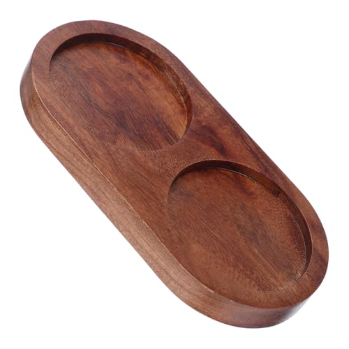 SHOWERORO Holz Pfeffermühlenhalter mit Doppeltem Schlitz Akazienholz Ablagetablett für Salz und Pfefferstreuer Stabiler Küchen Gewürzorganizer für Tisch und Arbeitsplatte Vielseitiger von SHOWERORO