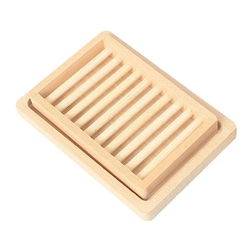 SHOWERORO Holzseifenschale Doppelschicht Seifenhalter Abtropfdesign Für Küche Bad Seife Trocknungswerkzeug Leicht Zu Waschen von SHOWERORO