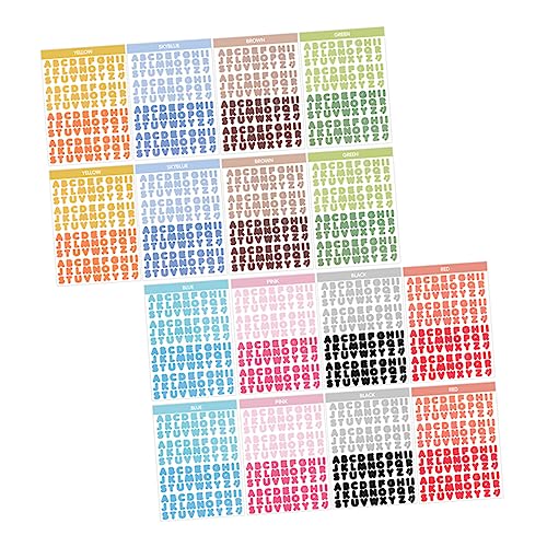 SHOWERORO Buchstaben- Und Zahlenaufkleber 16 Blätter Handgefertigte Bastelaufkleber Modische Dekoration Für Handbücher von SHOWERORO