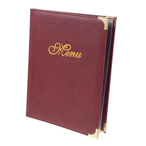 SHOWERORO Speisekartenordner aus Weichem Pu leder Eleganter Bar Menühalter Eckenschutz Transparentem Einschub für Einfache Menüaktualisierung Robust und Praktisch für Restaurant und Bar von SHOWERORO