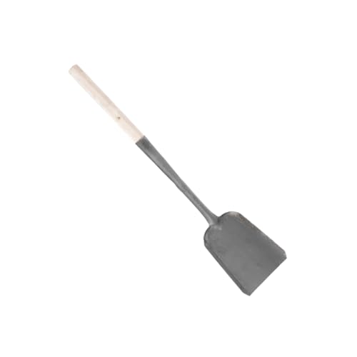 SHOWERORO Stabile Kohleschaufel mit Langem Holzgriff Manuell Geschmiedet und Langlebig Ergonomisch Geformt für Einfache und Effiziente Ascheentfernung Am Kamin und Herd von SHOWERORO